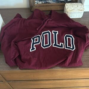 Polo Ralph Lauren L maroon hooded 100% cotton long sleeve